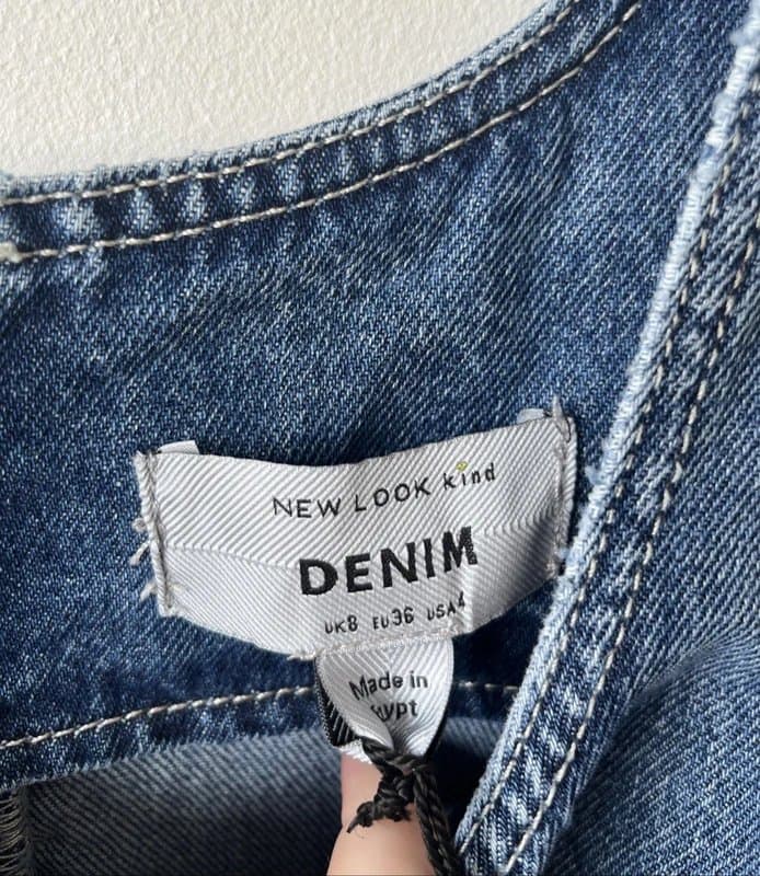 New Look New look - denim a-line mini dress - size 8 - blue