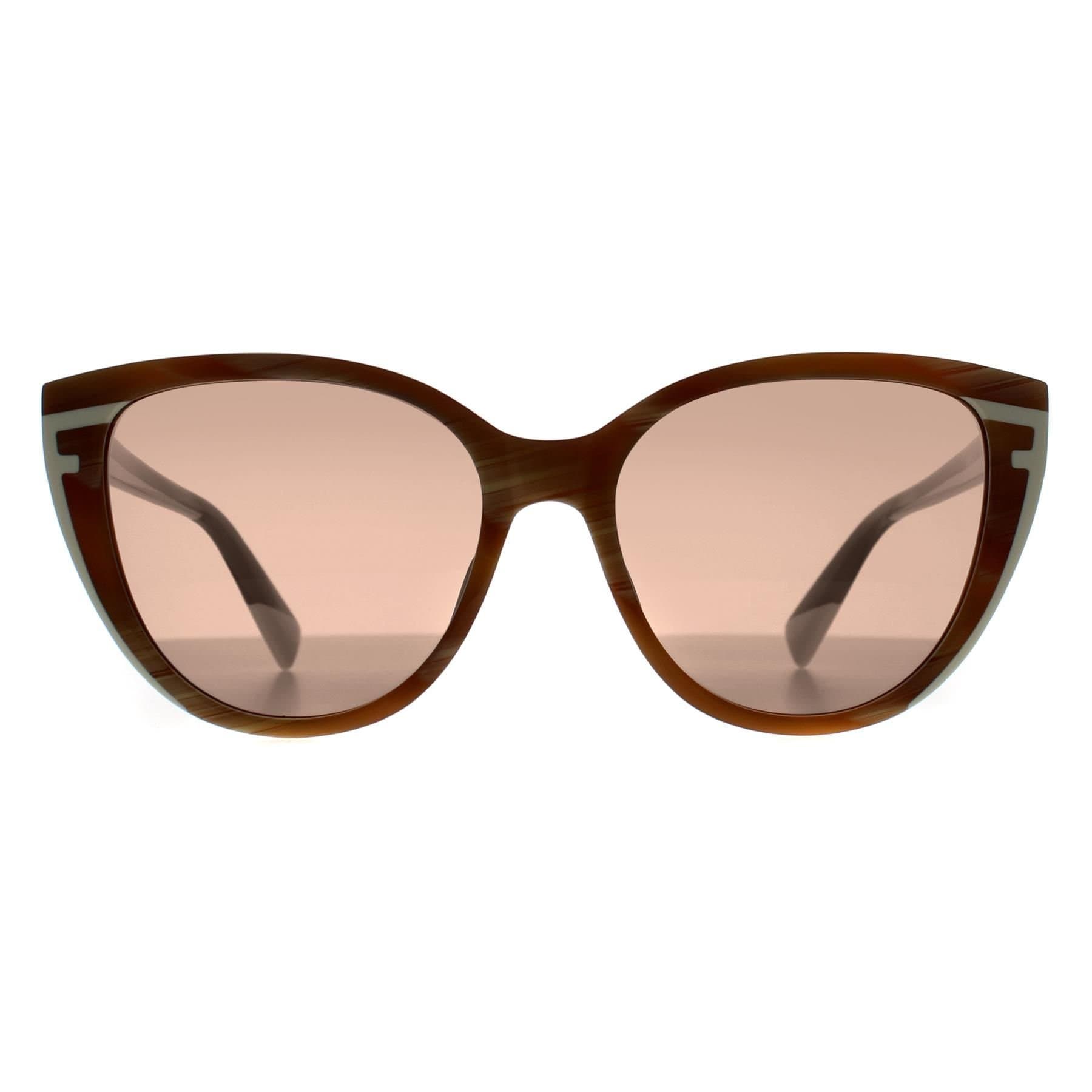 Furla Furla Women's Cat Eye Honey Brown White Horn Brown SFU783