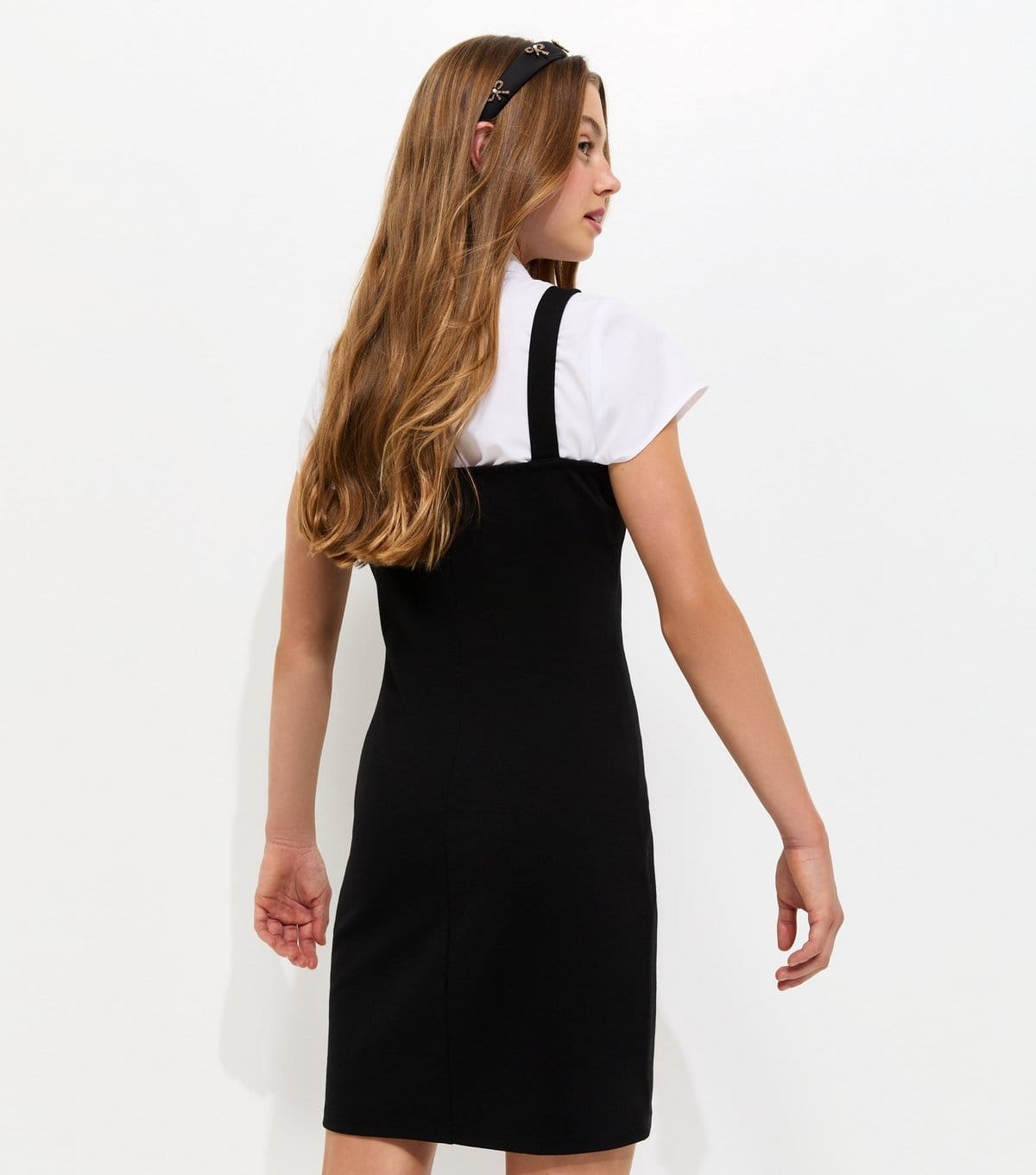 New Look Girls' Black Ponte Jersey Split Hem School Dress New Look - 4