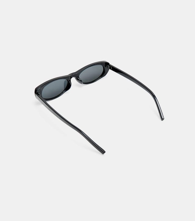 Public Desire Black Narrow Cat Eye Sunglasses Public Desire New Look - 3