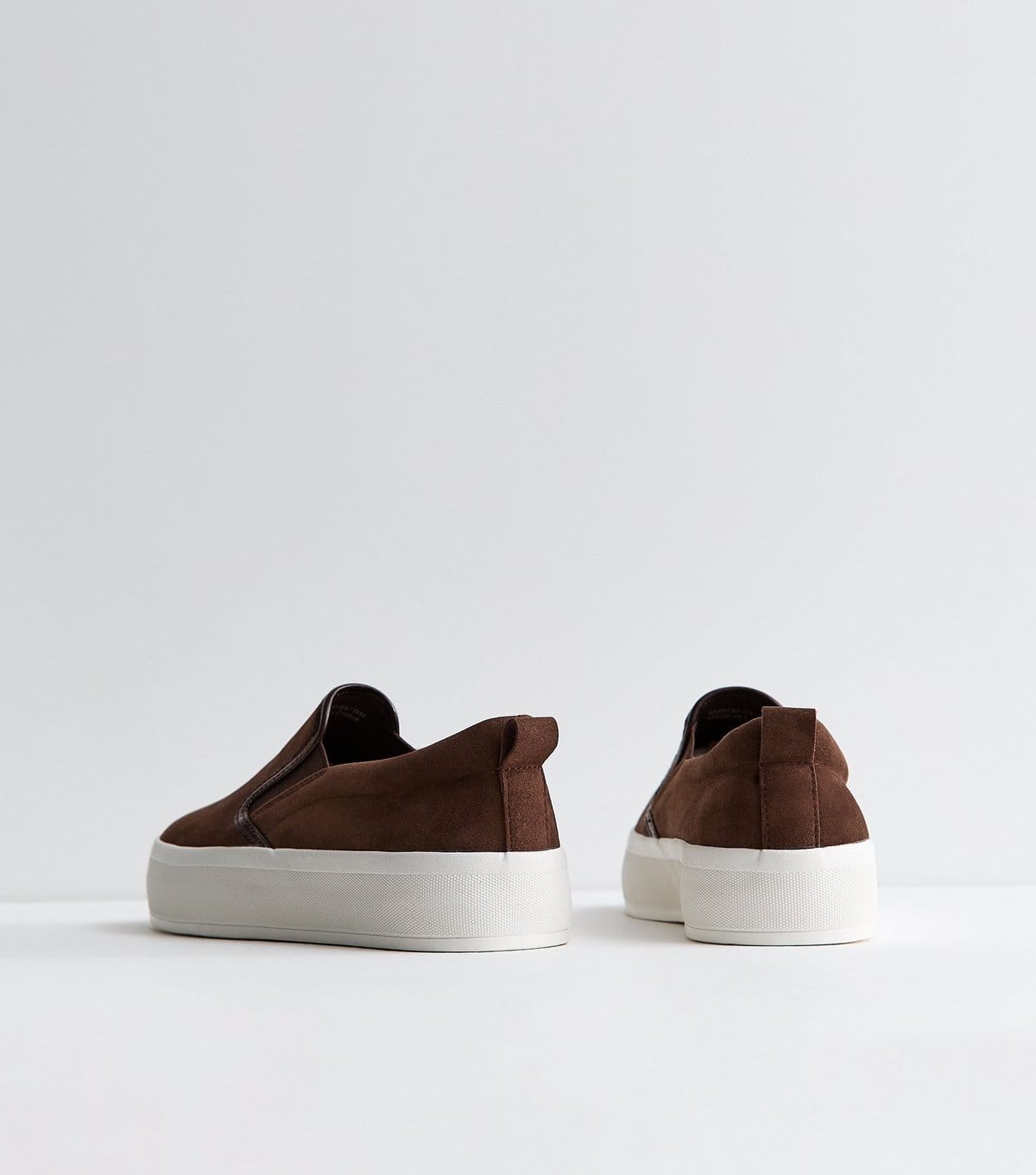 New Look Women's Brown Faux Suede Slip On Trainers Vegan New Look - 4