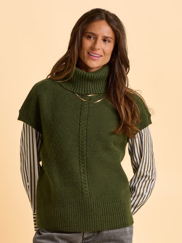 Brakeburn Brakeburn Women's Mariner Tank in Khaki - 2