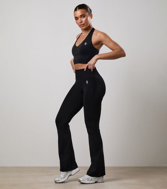 Gym King Women's Black Power Seamless Flared Pants Gym King New Look - 2