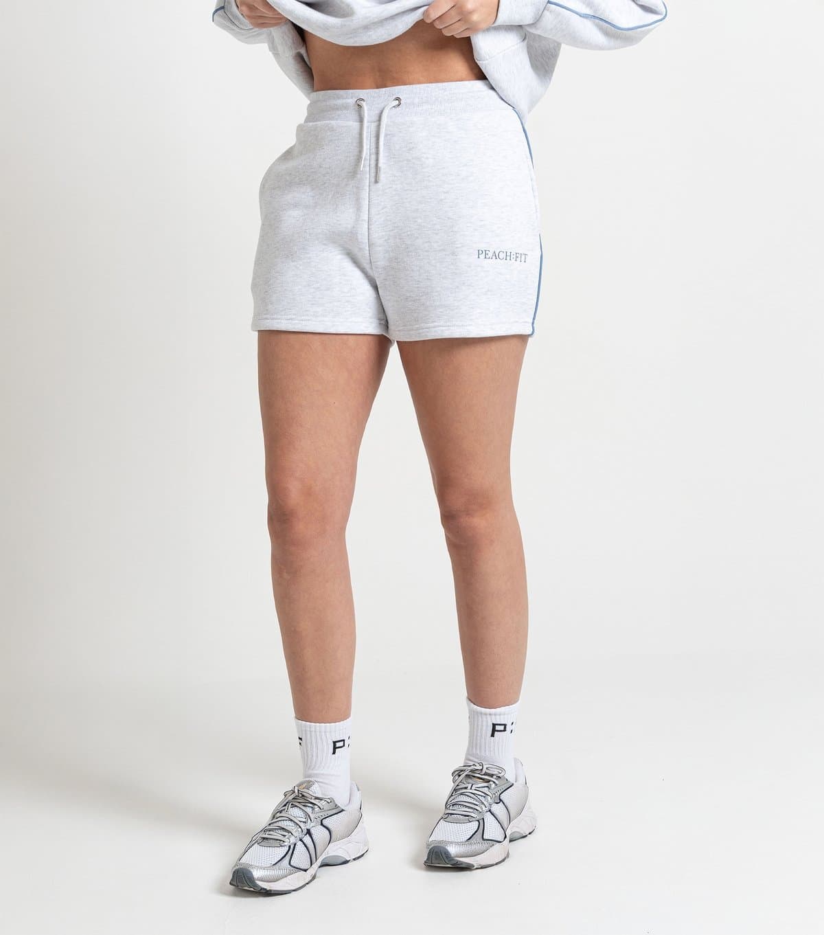 Peach Fit Women's Grey Marl Side Trim Heather Shorts Peach Fit New Look