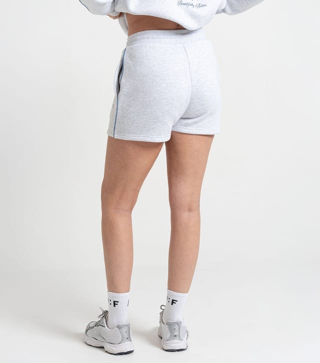 Peach Fit Women's Grey Marl Side Trim Heather Shorts Peach Fit New Look - 3