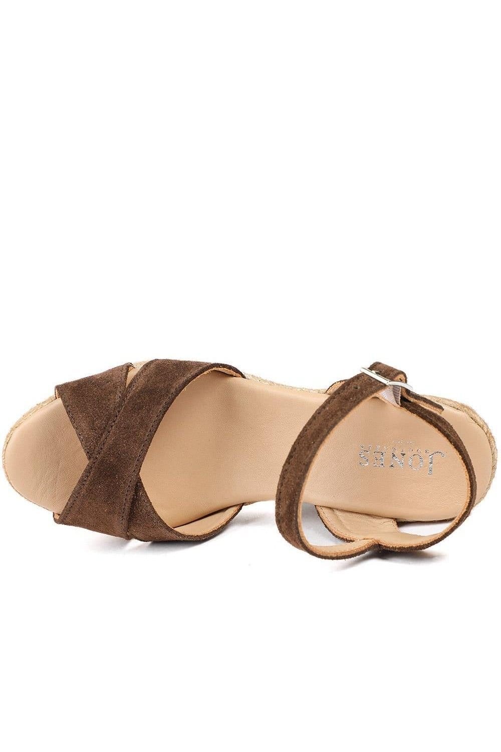 Jones Bootmaker Jones Bootmaker Women's Raelina Leather Wedged Espadrilles in Brown - 4