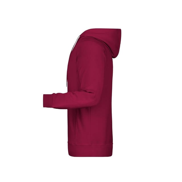 James and Nicholson James and Nicholson Men's Plain Hoodie in Wine - 3