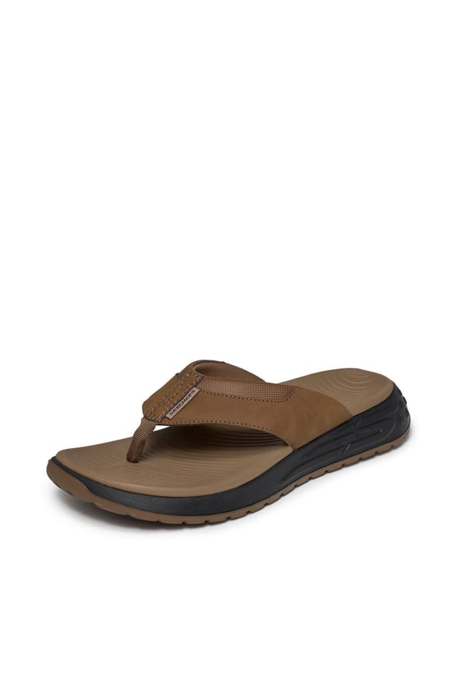 Skechers Skechers Men's STREET RETRO JOGGER SD Synthetic Thong Sandal in Brown - 2