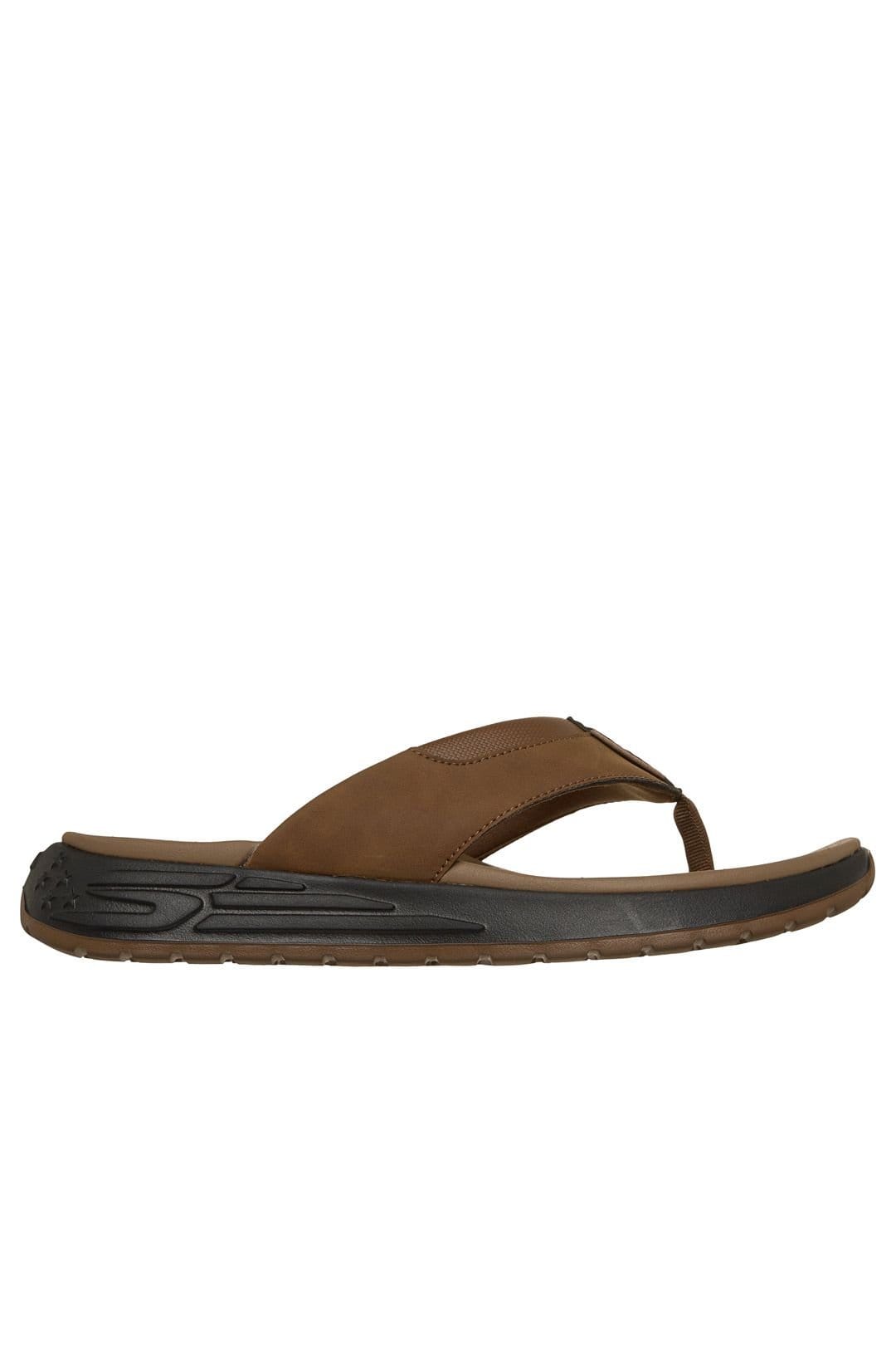 Skechers Skechers Men's STREET RETRO JOGGER SD Synthetic Thong Sandal in Brown - 4