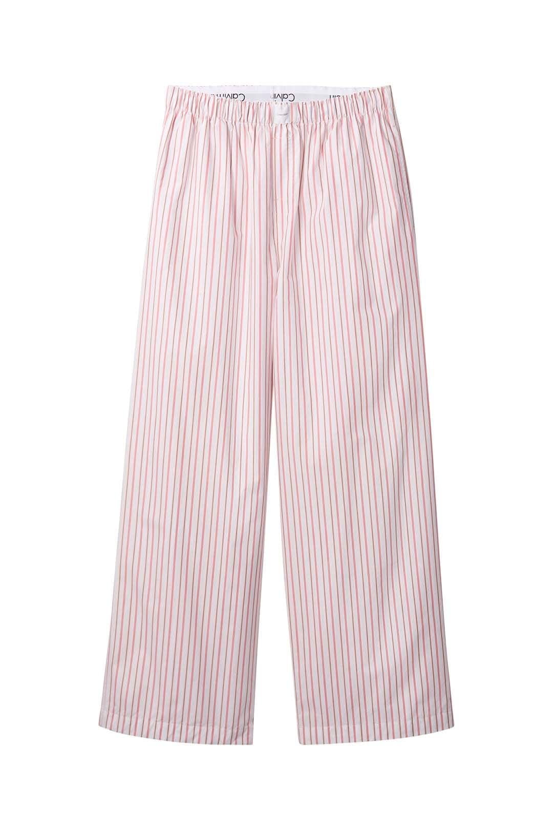 Calvin Klein Calvin Klein Peach Poplin Striped Loungewear Pants