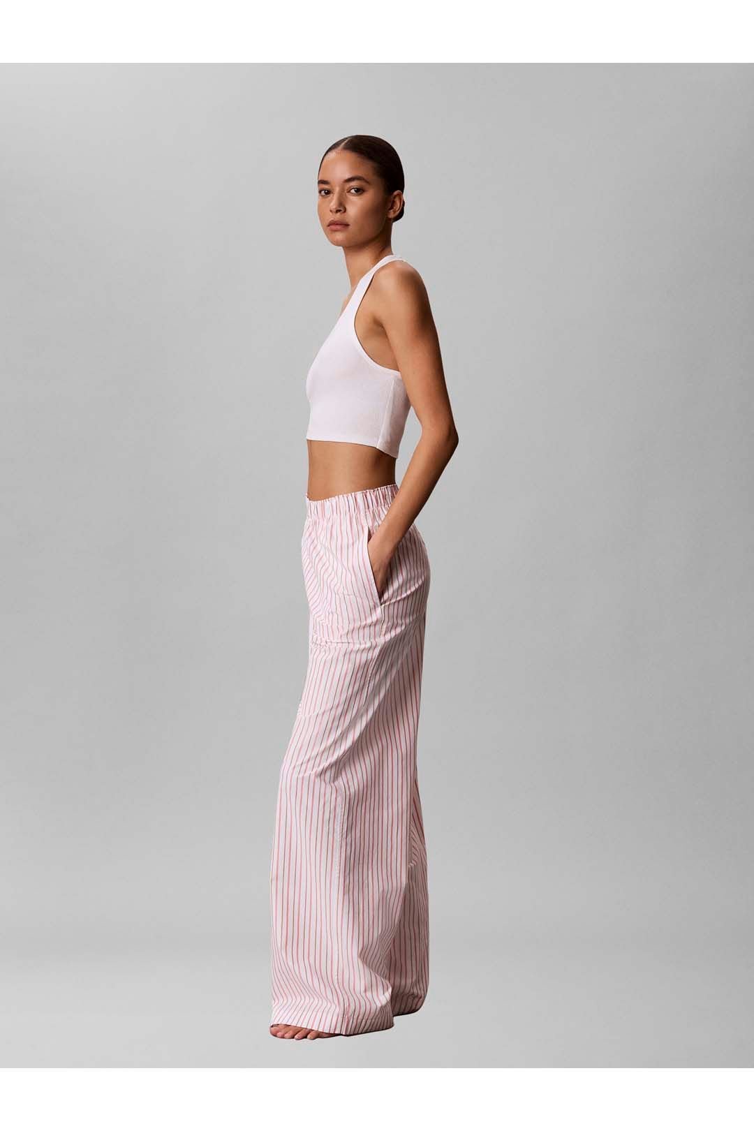 Calvin Klein Calvin Klein Men's Covered Wb Poplin Pant" Aurora Stripe Peach Bliss - 4