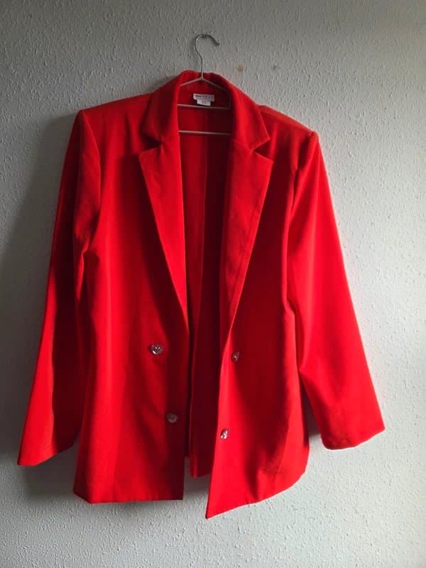 ASOS Asos Luxe red double breasted blazer suit jacket UK 12