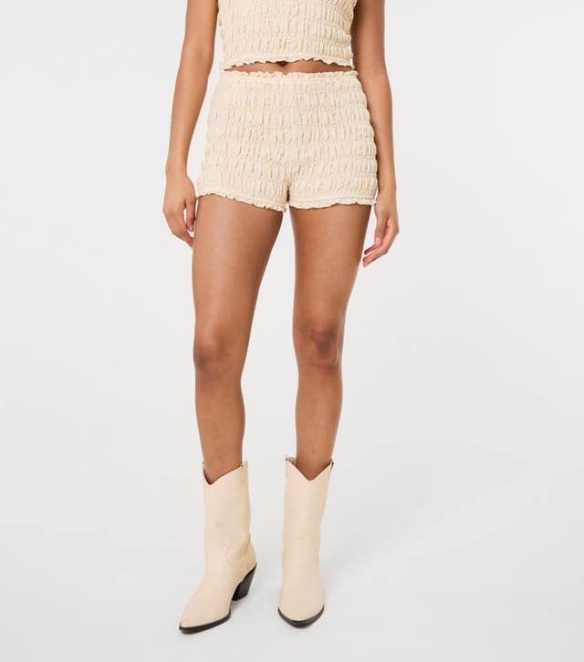 Pink Vanilla Women's Stone Micro Shirred Shorts Pink Vanilla New Look - 2