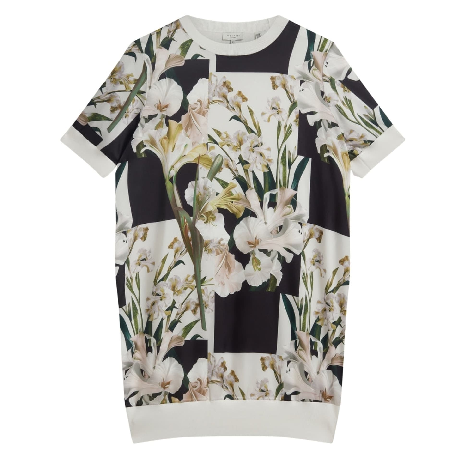 Ted Baker Ted Baker Women's Roneea Short Sleeve Crew Neck Boxy Fit Mini Dress in White