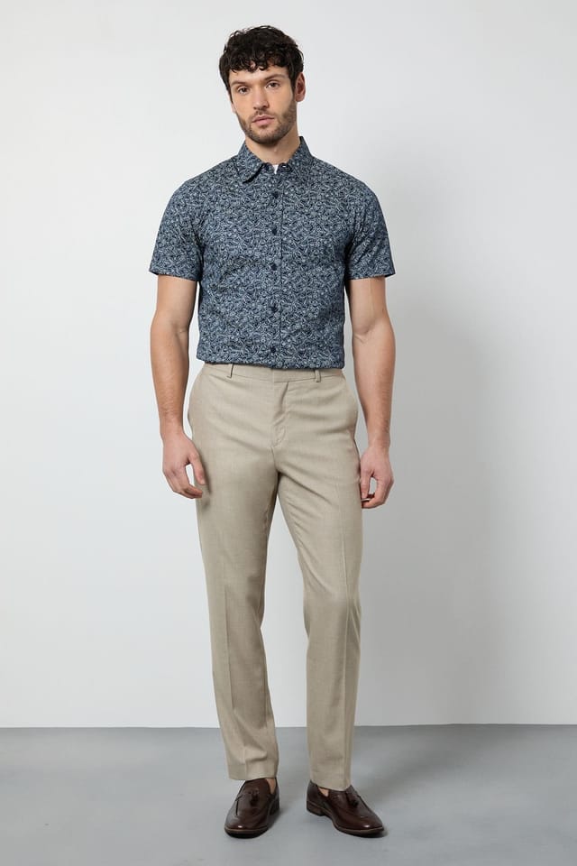 Burton Burton Men's Black Floral Print Short Sleeve Shirt - 2