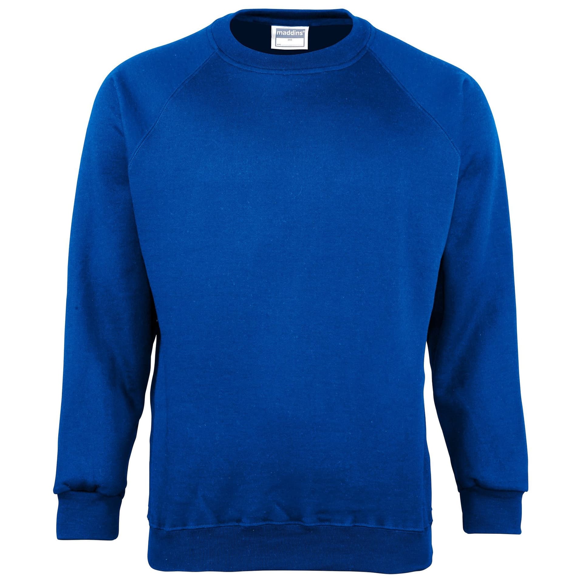 MADDINS Maddins Men's Coloursure Plain Crew Neck Sweatshirt in Royal