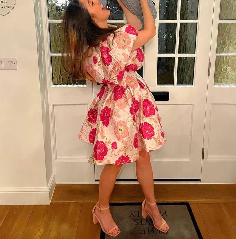 ASOS ASOS Luxe Pink floral dress, puffball. Size 10