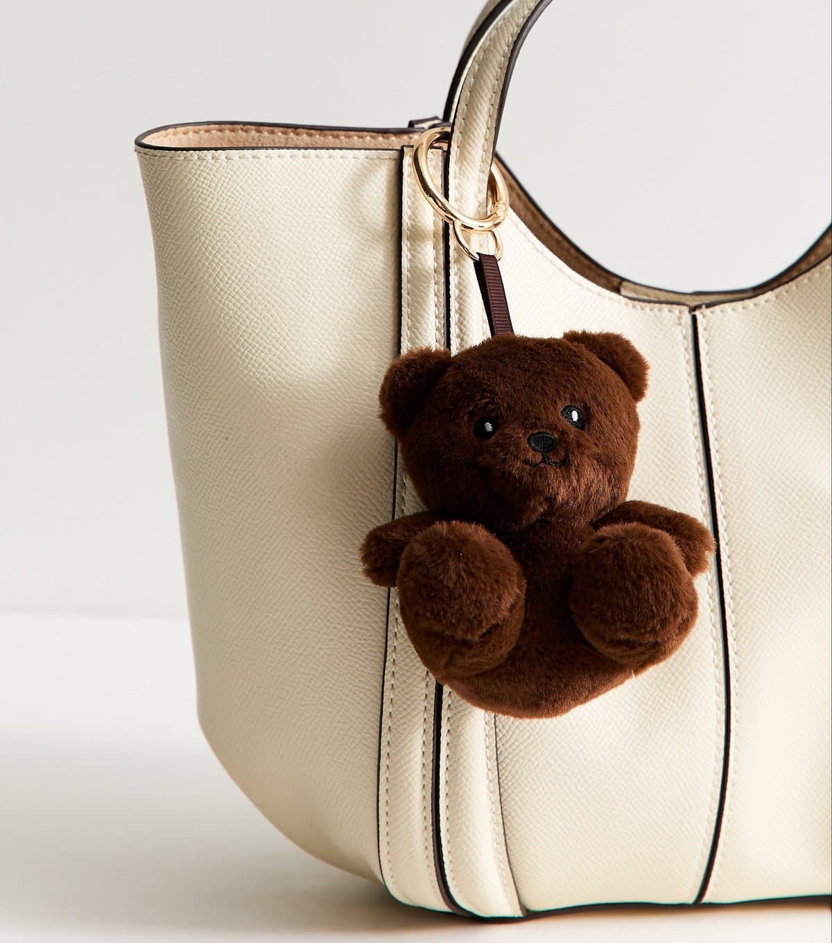 New Look Dark Brown Teddy Plush Bag Charm New Look