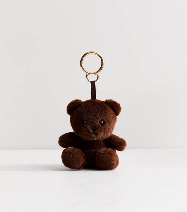 New Look Dark Brown Teddy Plush Bag Charm New Look - 2