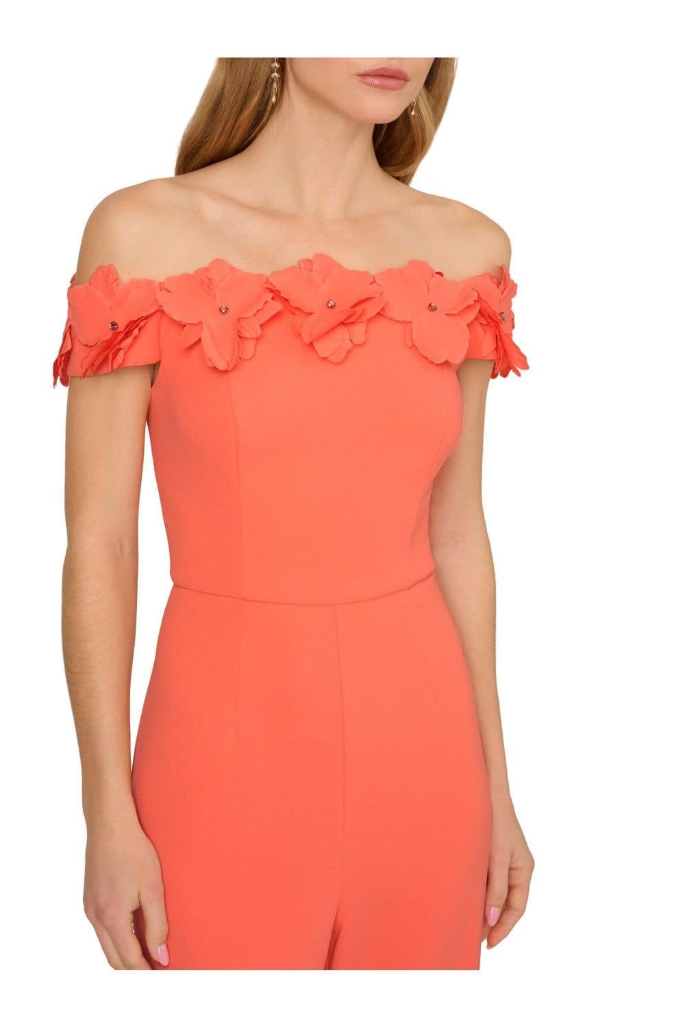 Adrianna Papell Adrianna Papell Women's Crepe Rosette Jumpsuit in Pink - 4