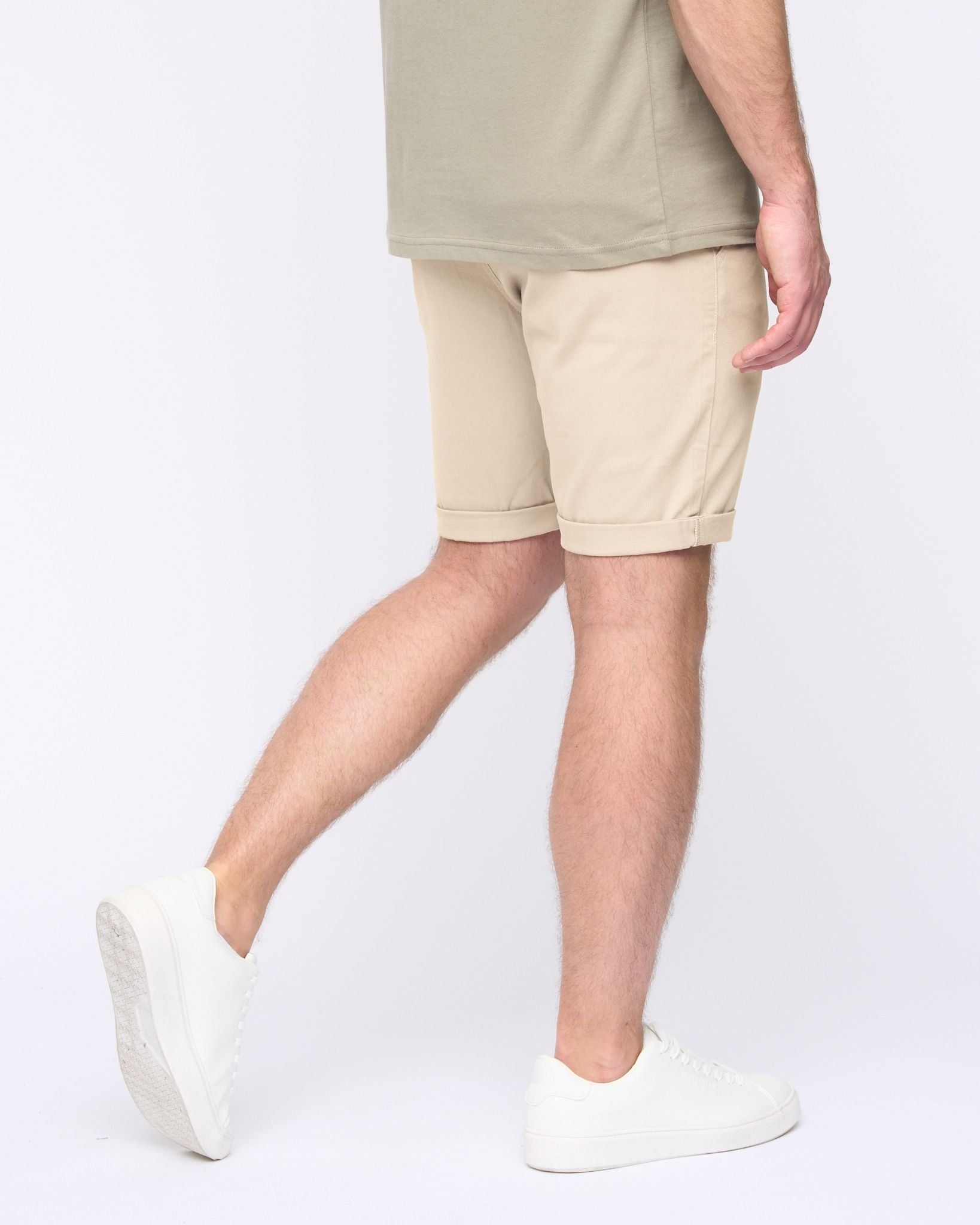 Duck&Cover Duck&Cover Moreshore Men's Lightweight Stretch Canvas Chino Shorts with Secure Penny Pocket in Stone - 3
