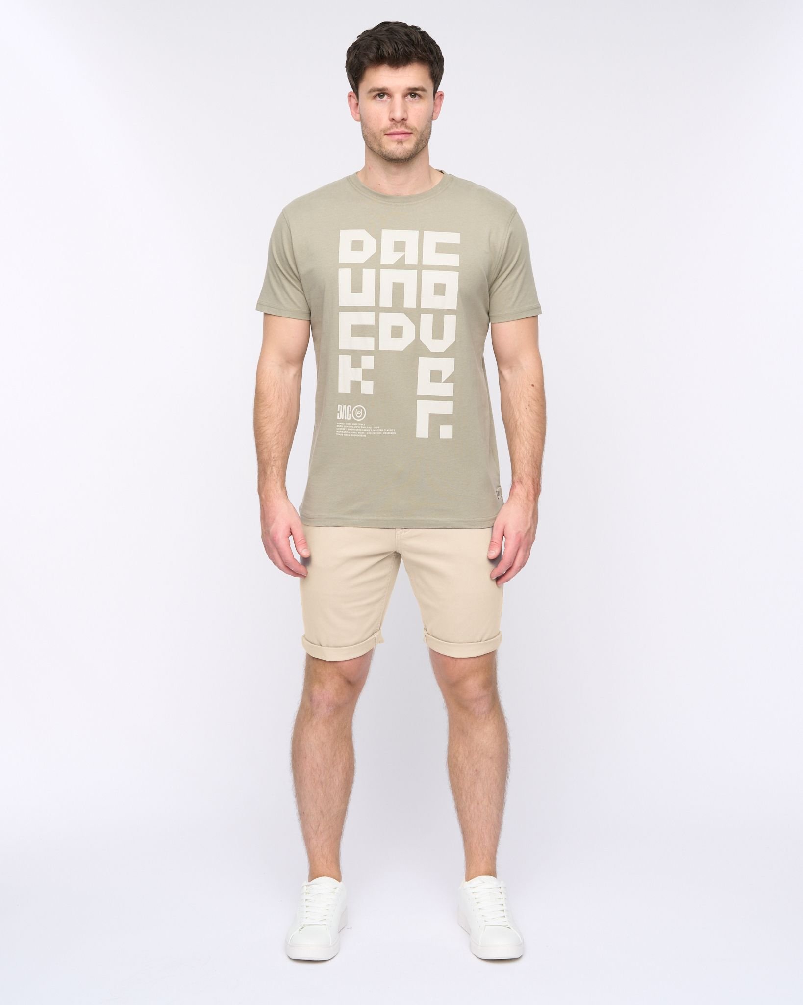 Duck&Cover Duck&Cover Moreshore Men's Lightweight Stretch Canvas Chino Shorts with Secure Penny Pocket in Stone - 4