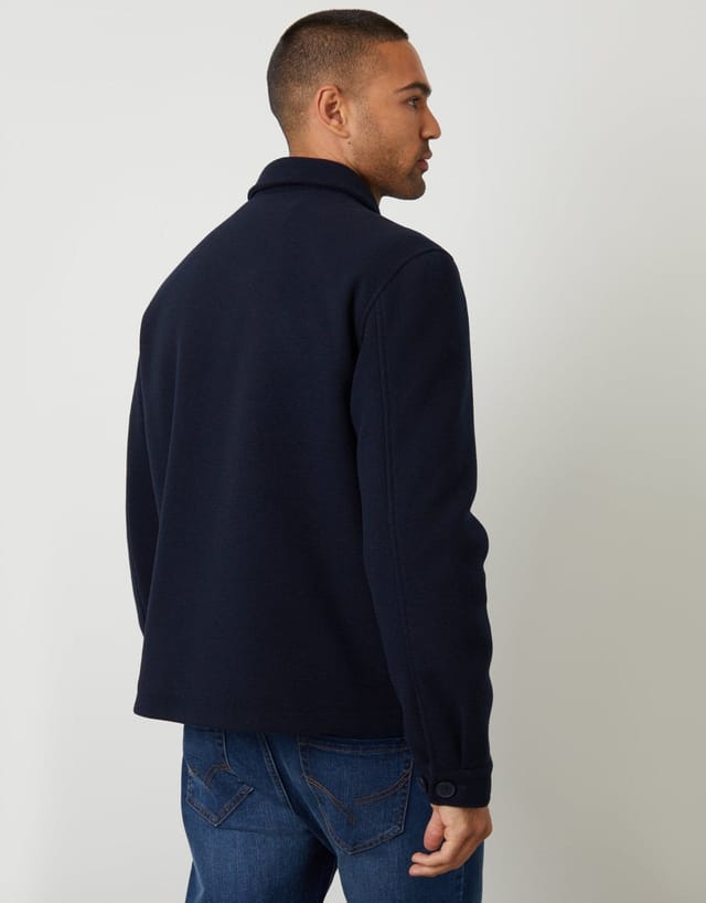 Threadbare threadbare Men's Faux Wool Button Up Quilted Shacket in Blue - 2