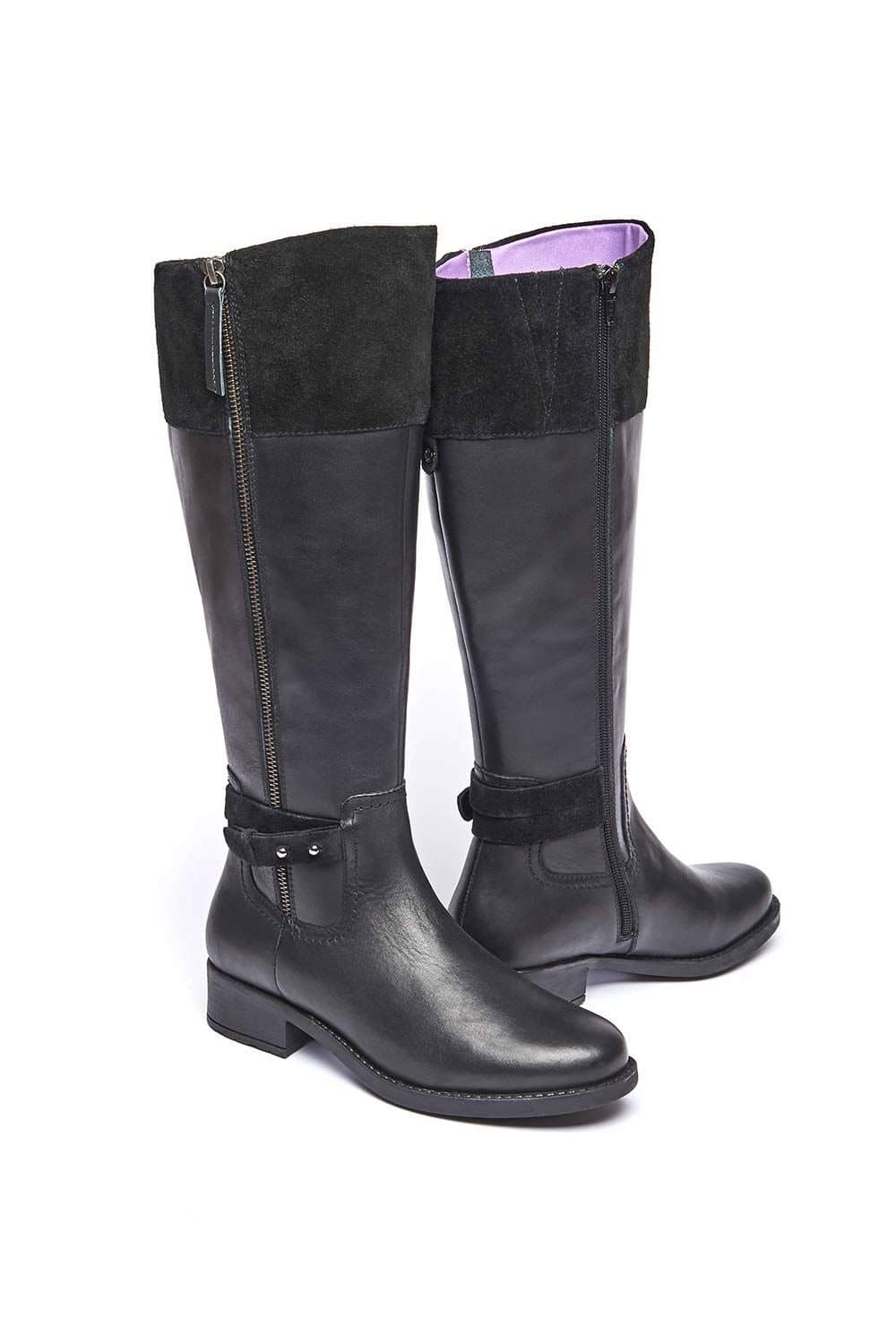 Moshulu Moshulu Women's 'Freja' Tall Leather Riding Boot in Black