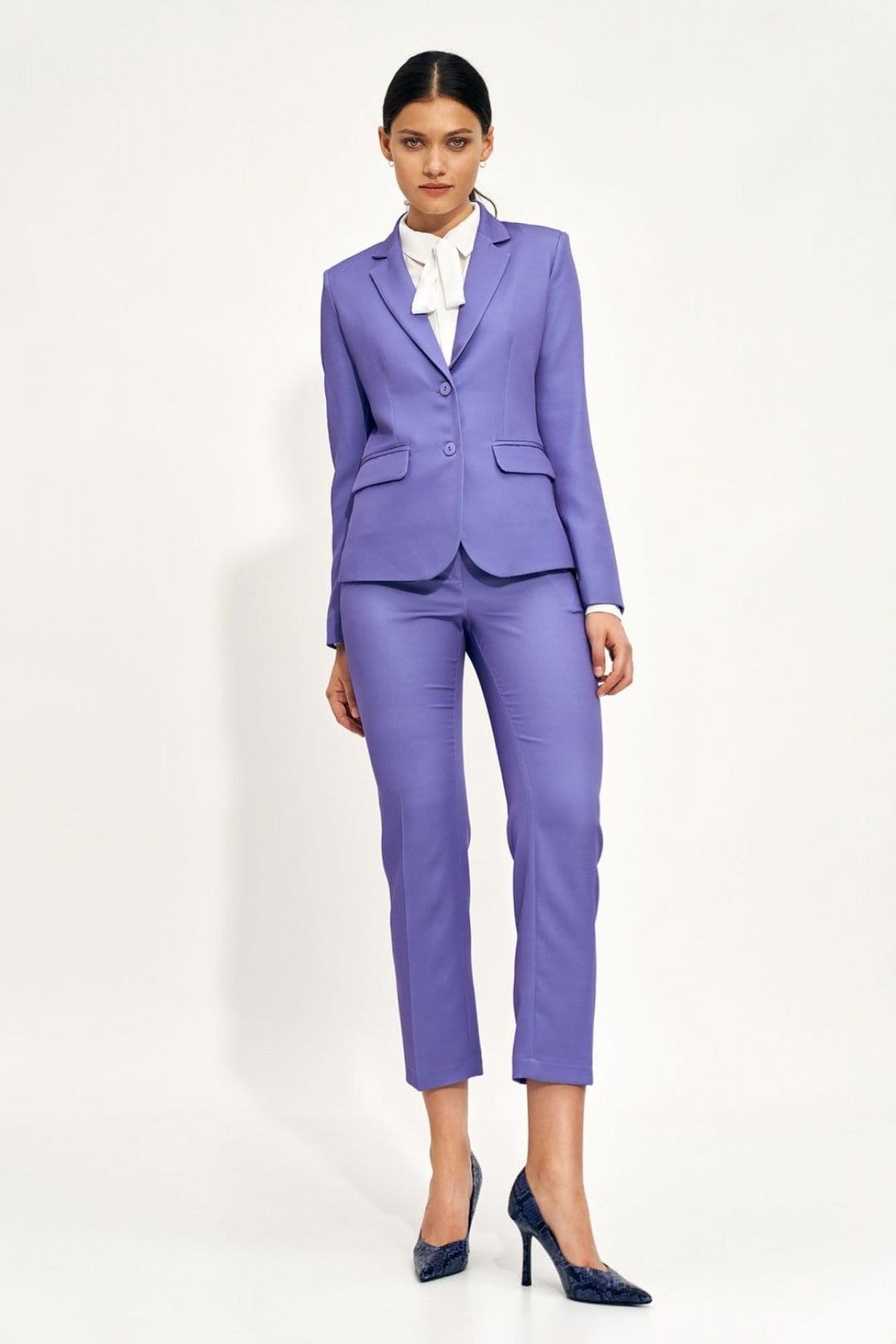 Love Lace Love Lace Women's Relaxed Straight Chino Trousers with Elastic Waist in Violet - 4