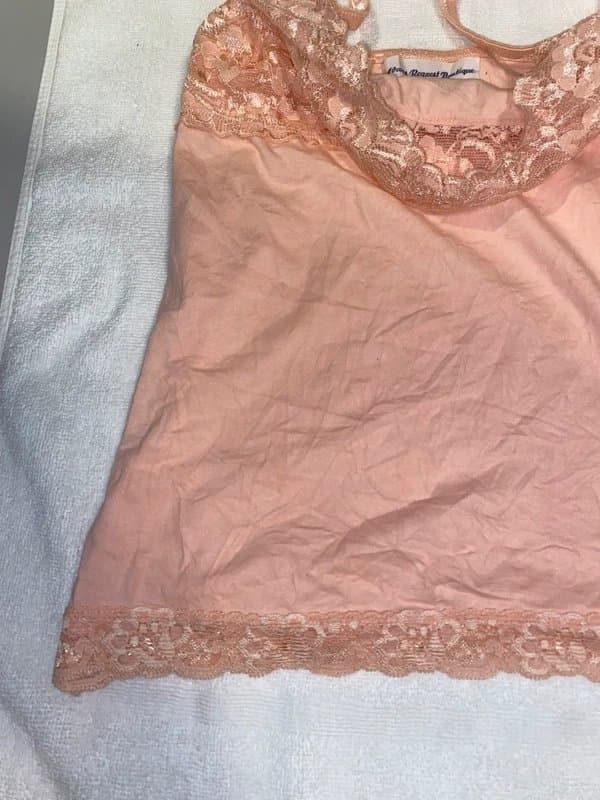 Vintage Vintage Y2K baby pink peachy cami top with lace details