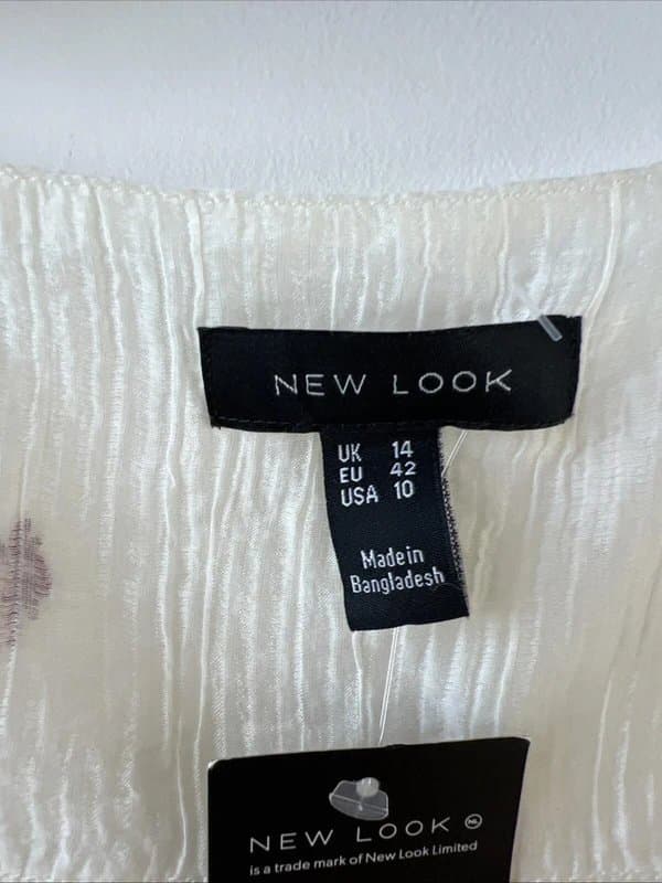New Look New look - embroidered floral top - size 14 - white