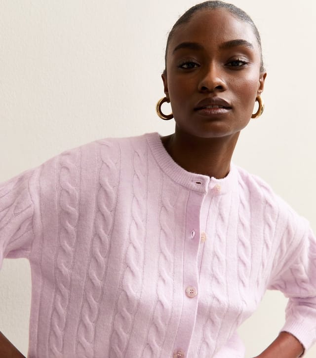 New Look Women's Lilac Cable Knit Cardigan New Look - 2