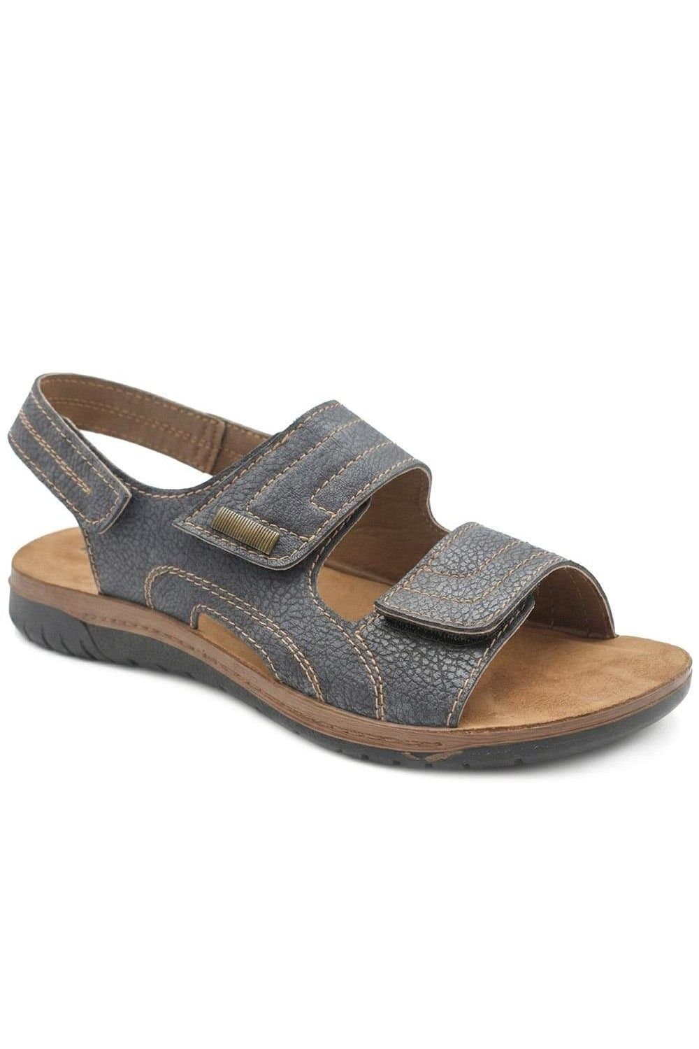 Pavers Pavers Men's Touch Fasten Casual Sandals with Flat Heels in Blue