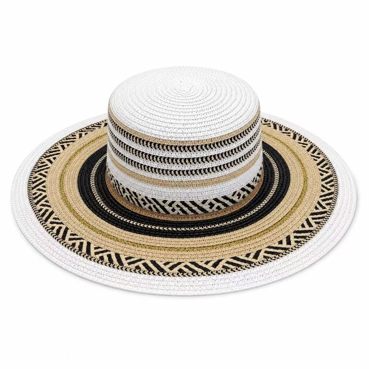 Chrisbella London Chrisbella London White Woven Wide Brim Summer Hat