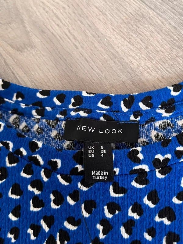 New Look New Look Blue Pattern Summer Dress Ling Sleeve