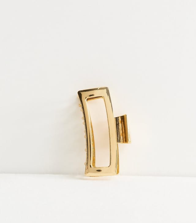New Look Gold Tone Metal Rectangle Hair Claw Clip New Look - 2