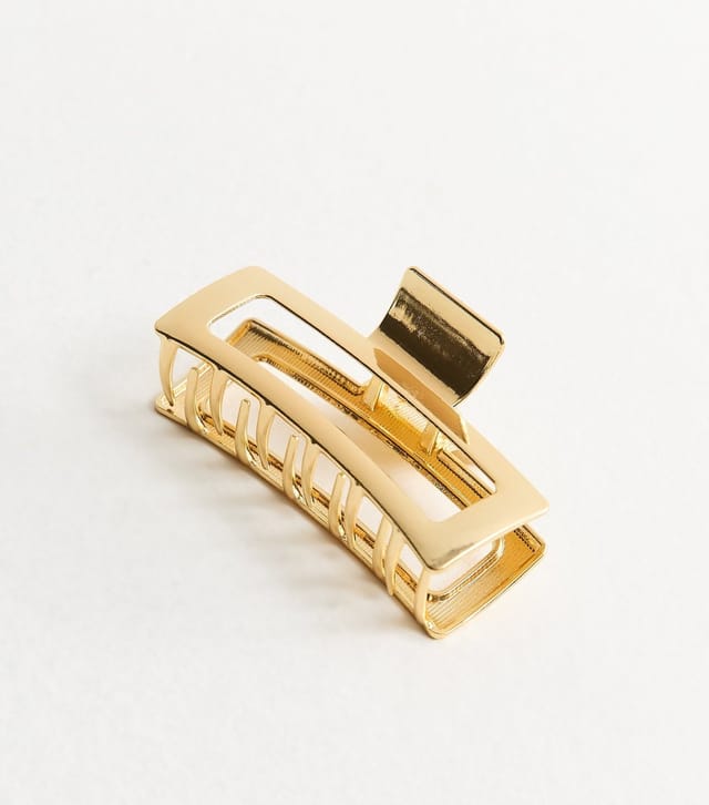 New Look Gold Tone Metal Rectangle Hair Claw Clip New Look - 3
