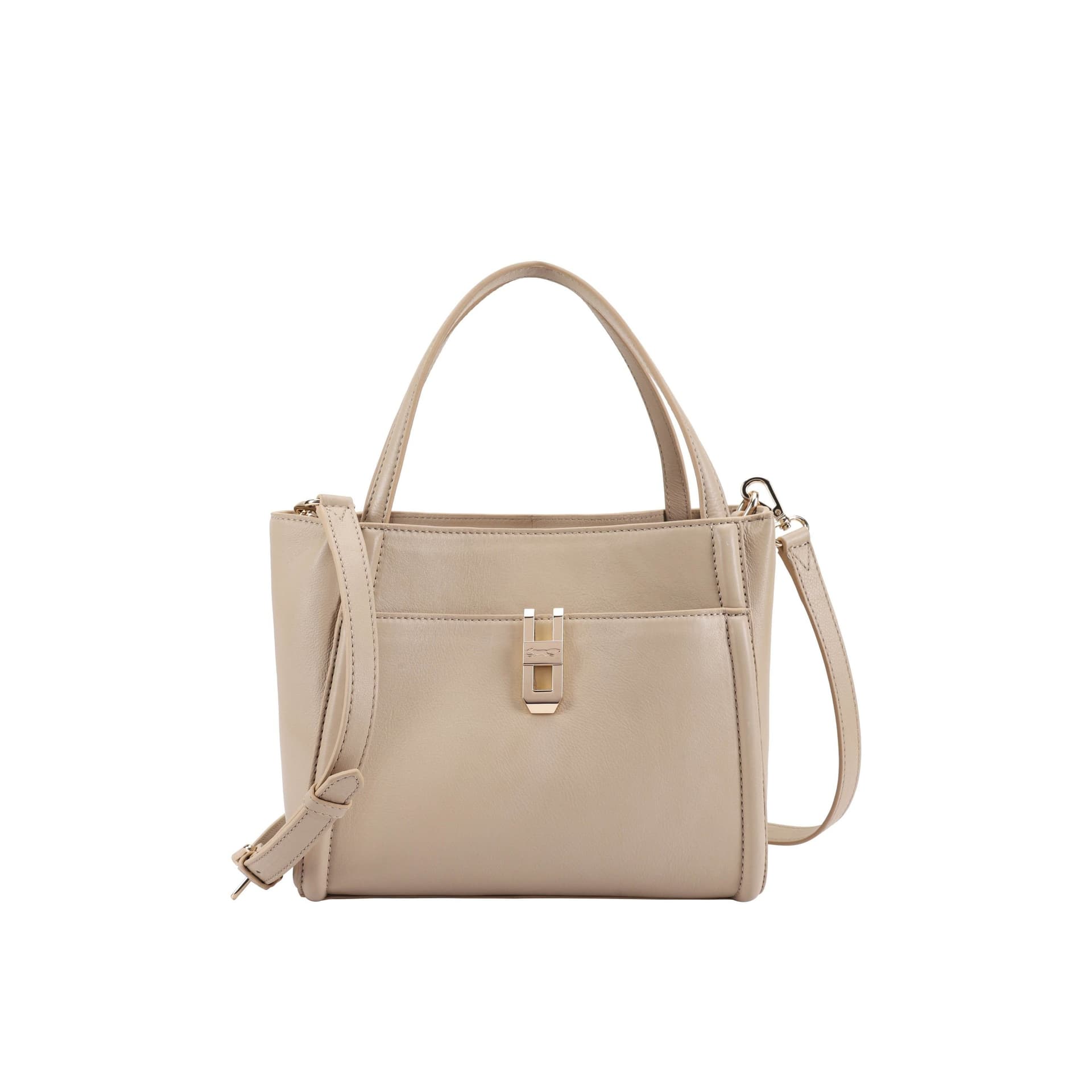 Paul Costelloe Paul Costelloe Light Beige Leather Multiway Grab Bag