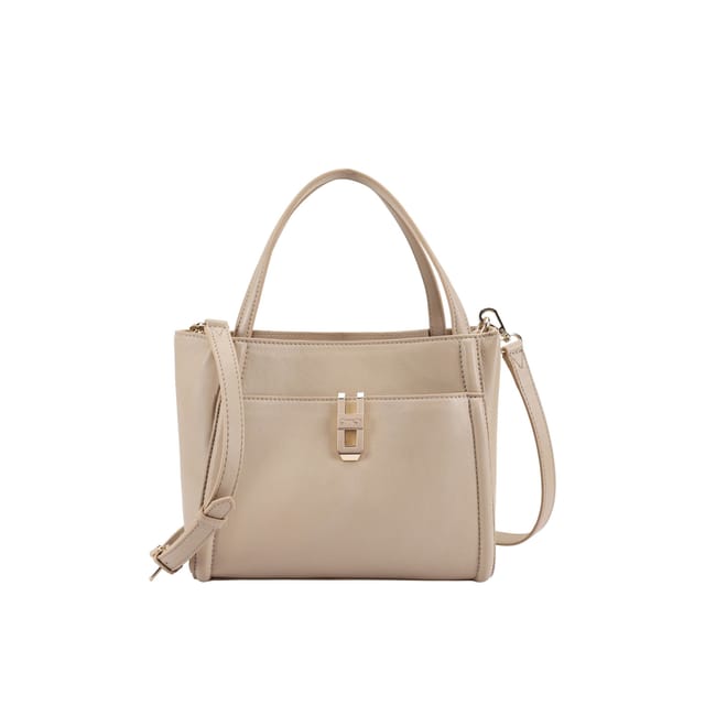 Paul Costelloe Paul Costelloe Women's Madeline Leather Multiway Grab Bag in Light Beige - 2