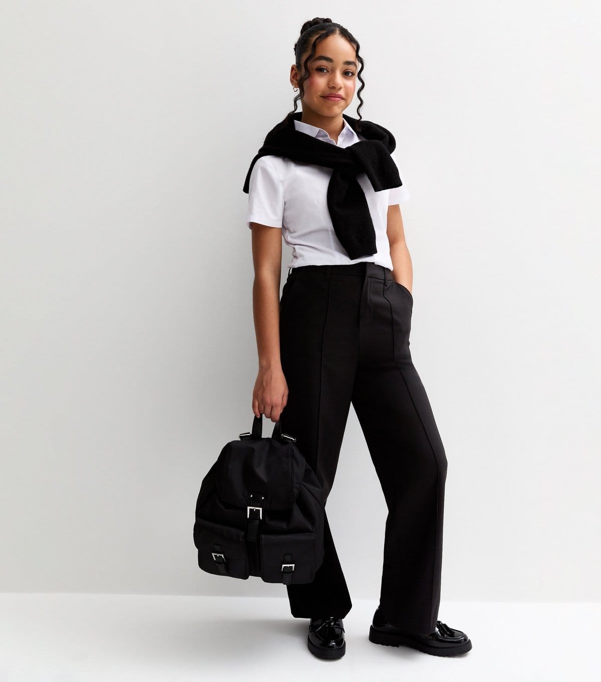 New Look Girls' Black Wide Leg School Trousers New Look - 4