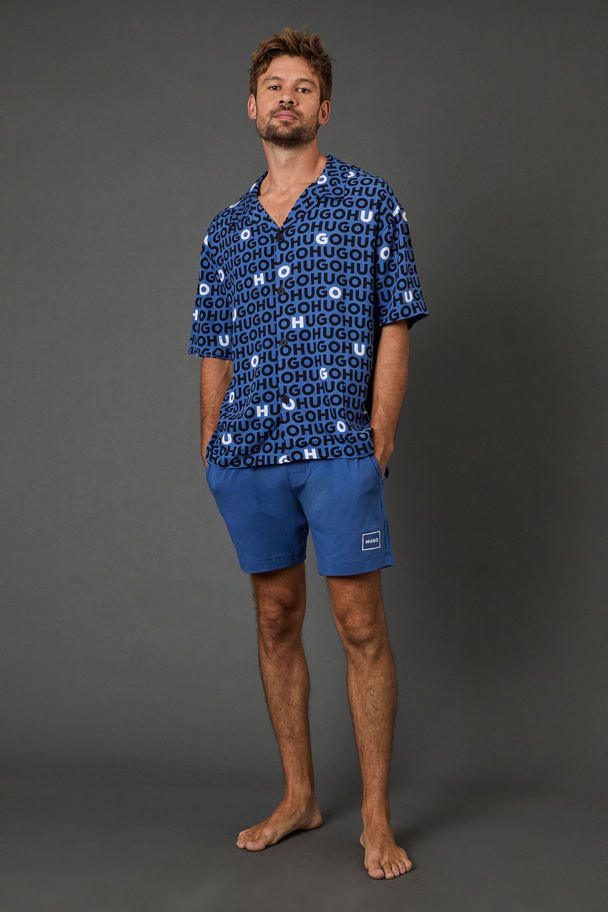 HUGO Hugo Men's Abas Swim Logo Swimshort Grey - 4