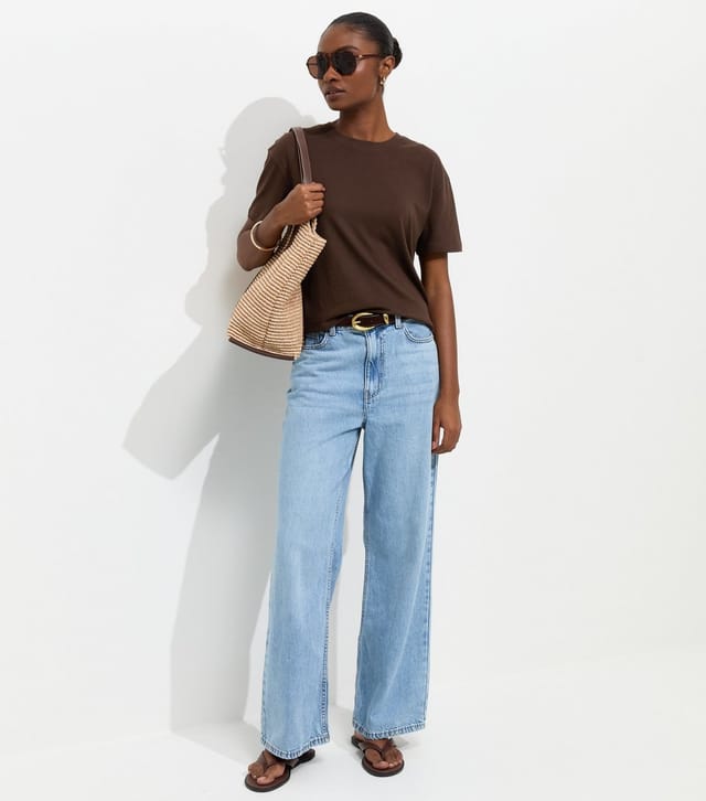 New Look Women's Dark Brown Cotton Boxy Fit T-Shirt New Look - 3