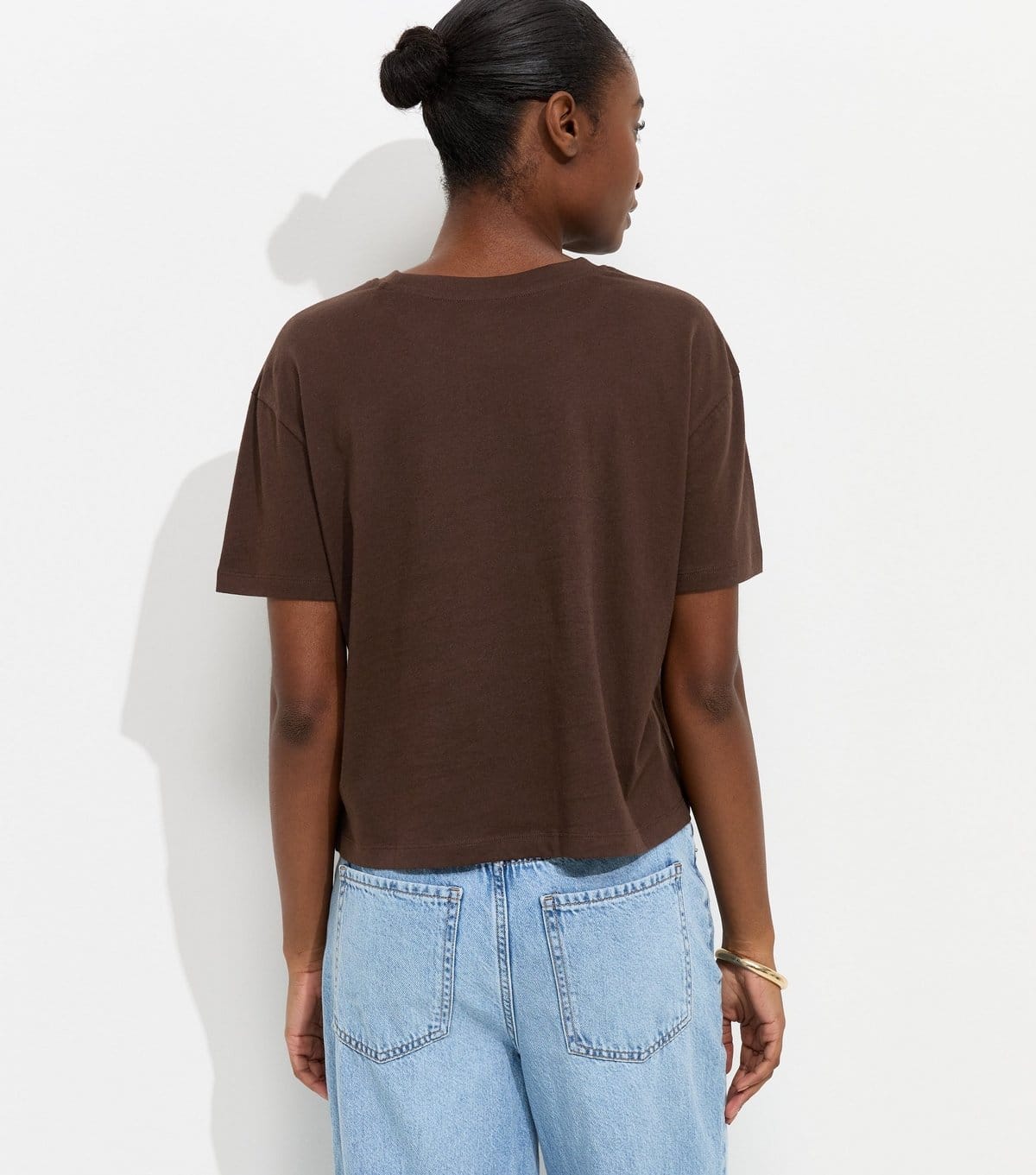 New Look Women's Dark Brown Cotton Boxy Fit T-Shirt New Look - 4