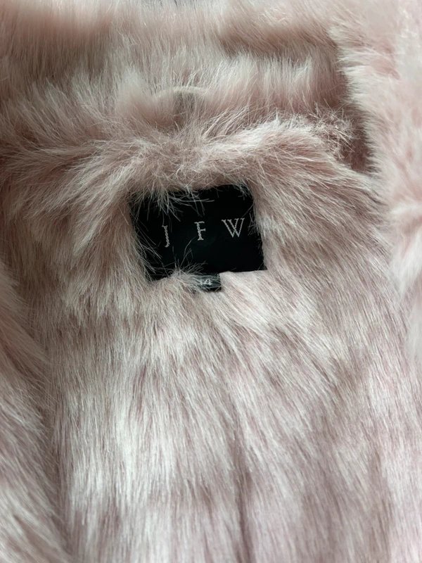 JFW JFW Pink Faux Fur Lined Gilet / Sleeveless Coat – Soft Suede Feel – Toggle Fasten – Size M - 1