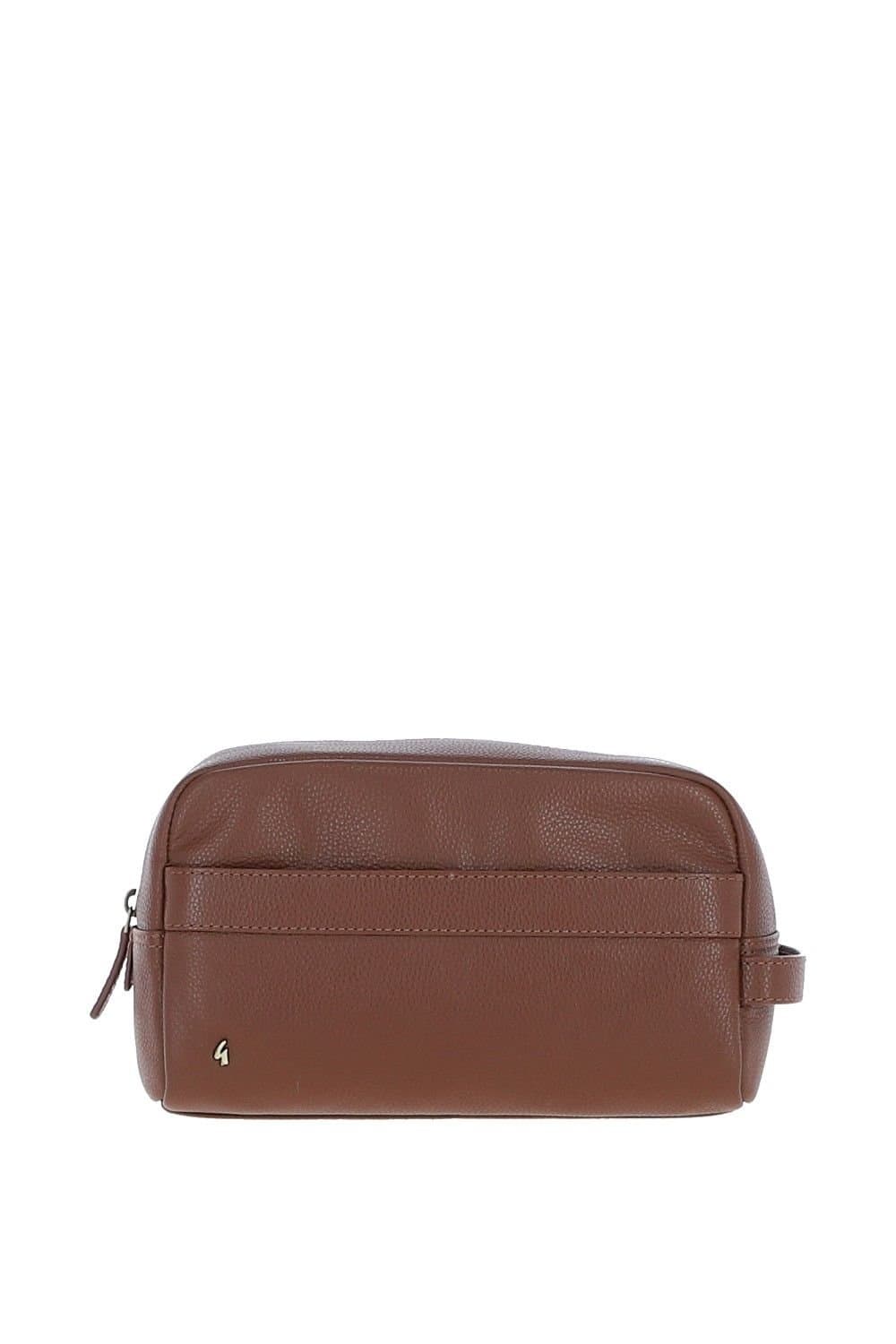 Gabicci GABICCI Men's Real Leather Washbag in Tan