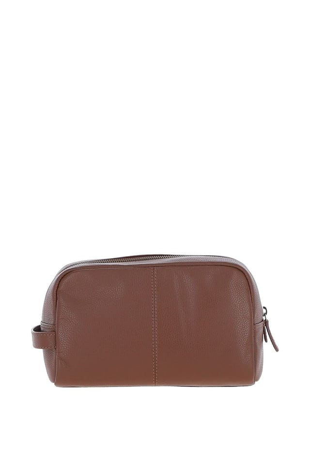 Gabicci GABICCI Men's Real Leather Washbag in Tan - 3