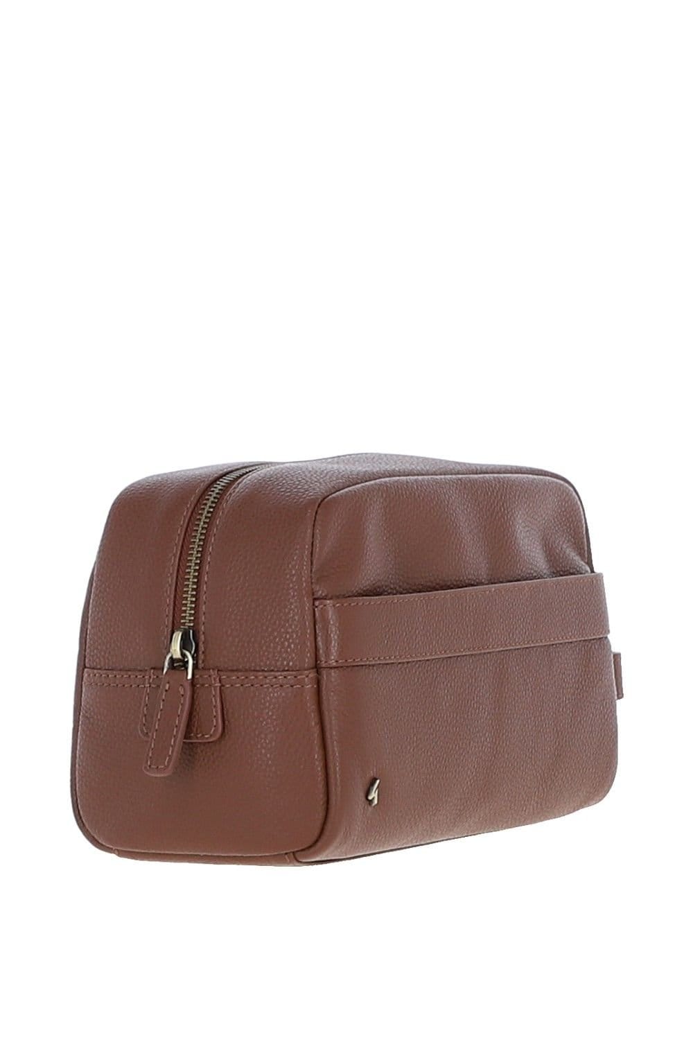 Gabicci GABICCI Men's Real Leather Washbag in Tan - 4