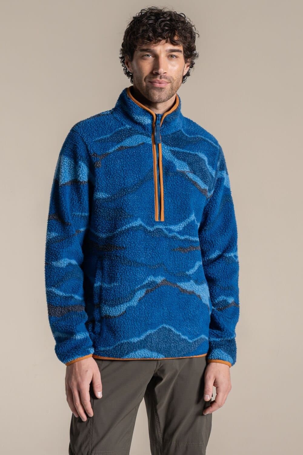 Craghoppers Craghoppers Men's National Trust Rawthey Half Zip Borg Fleece Top in Blue