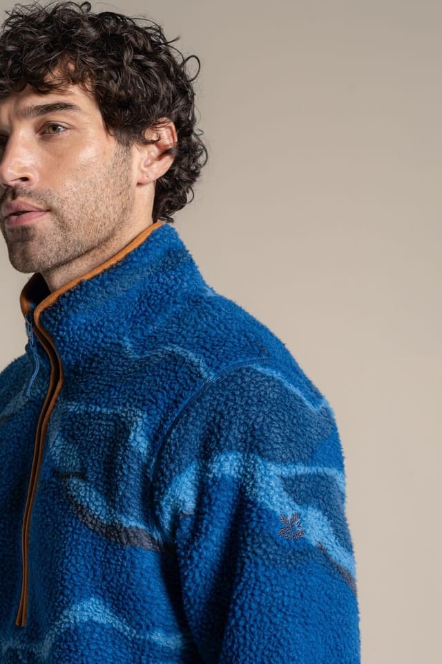 Craghoppers Craghoppers Men's National Trust Rawthey Half Zip Borg Fleece Top in Blue - 3