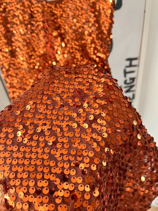 ASOS Design ASOS scattered sequin embellished cami mini dress in orange, Ibiza, holiday, summer